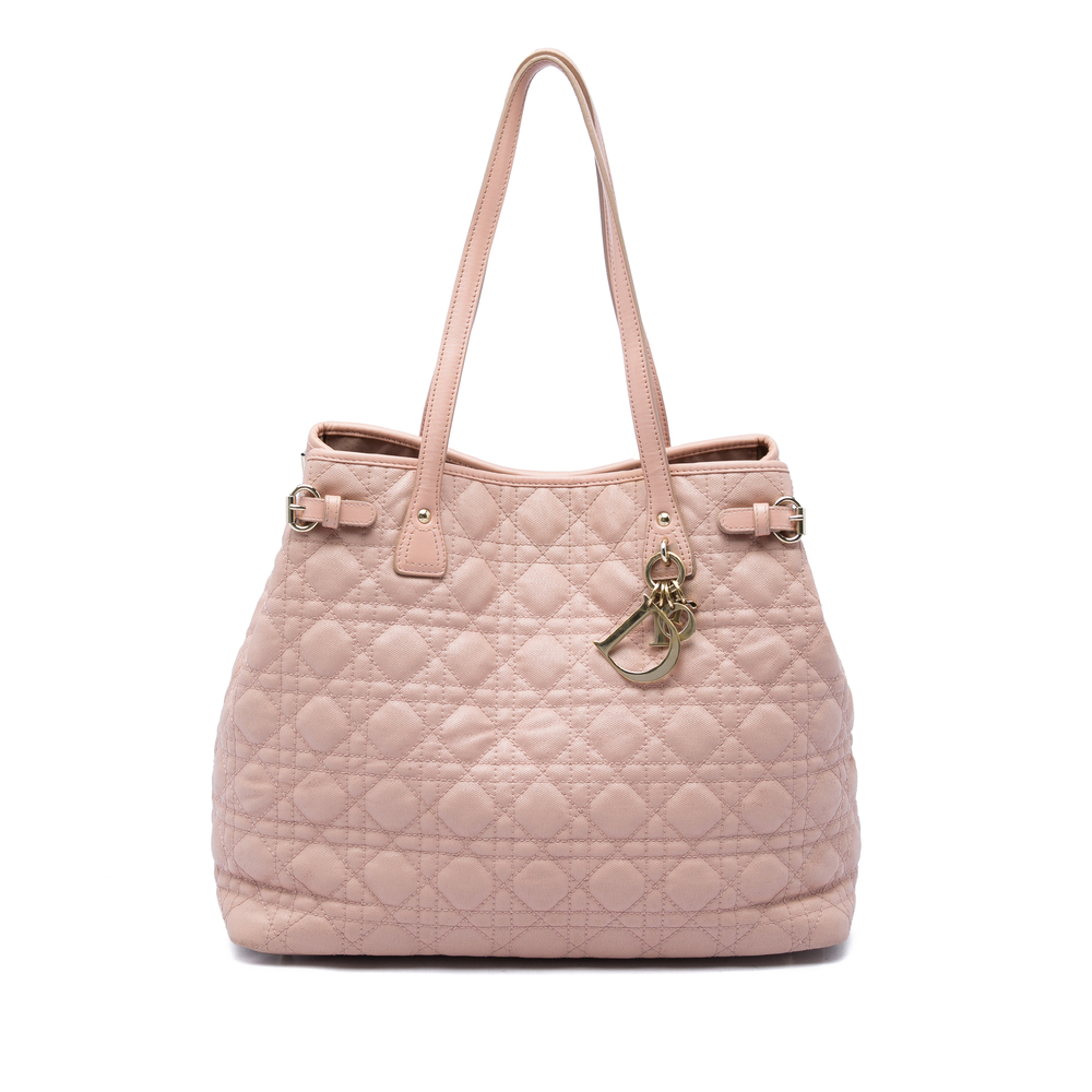 Pre-Loved Dior Large Coated Canvas Cannage Panarea Tote